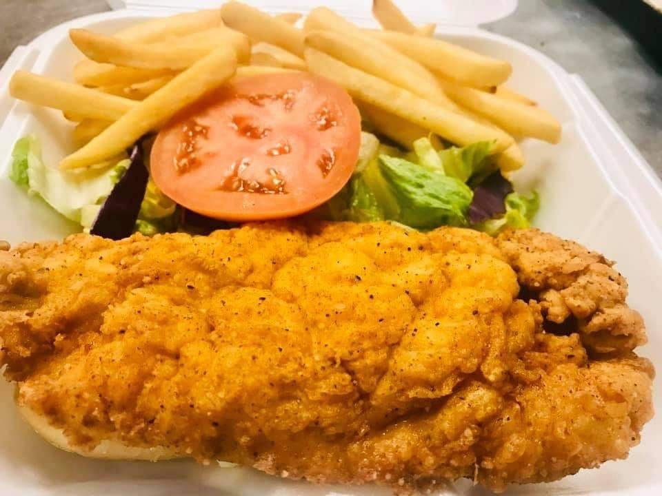 Zinger Chicken Burger & Fries.