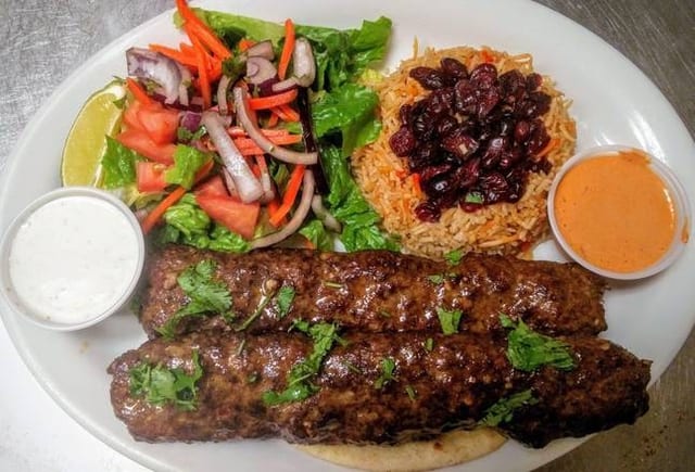 Lamb Seekh Kebabs.
